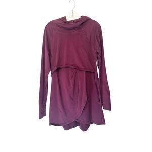 Latched Mama Burgundy Nursing Breast Feeding Maternity Hoodie Sweatshirt Medium